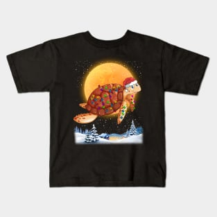 Sea Turtle Lover Christmas Shining Like A Santa Animal Lover Kids T-Shirt